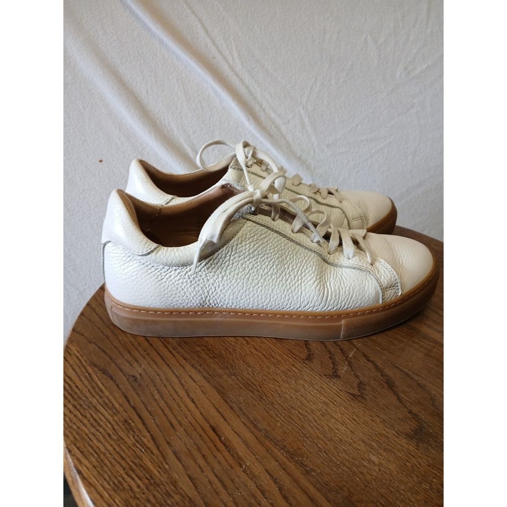 Suitsupply White Leather Shoes Size 39 Round Toe Lace Up‎